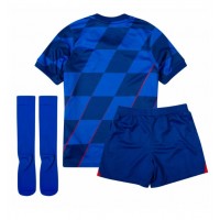 Echipament fotbal Croaţia Tricou Deplasare European 2024 pentru copii maneca scurta (+ Pantaloni scurti)